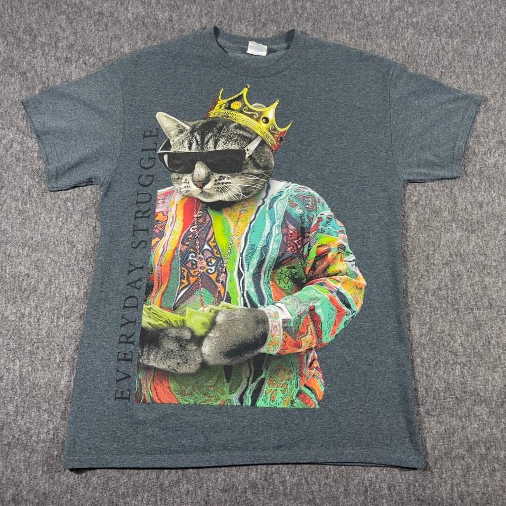Everyday Struggle Biggie Smalls Coogi sweater Cat King Graphic T-Shirt  Mens Med
